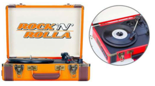 Rock 'N' Rolla Premium Rechargeable Portable Briefcase Turntable