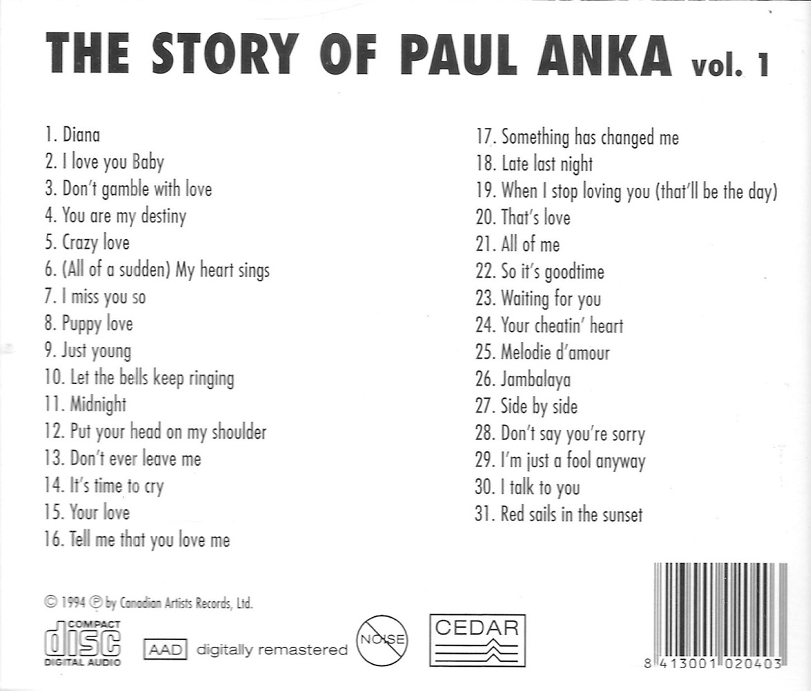 (image for) Story of Paul Anka, Vol. 1