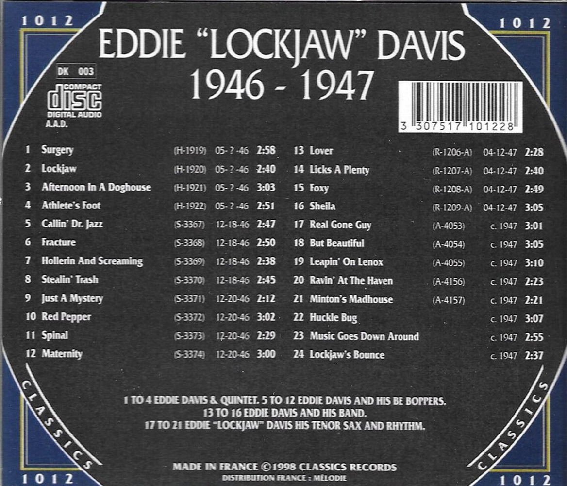 Chronological Eddie 'Lockjaw' Davis 1946-1947 - Click Image to Close