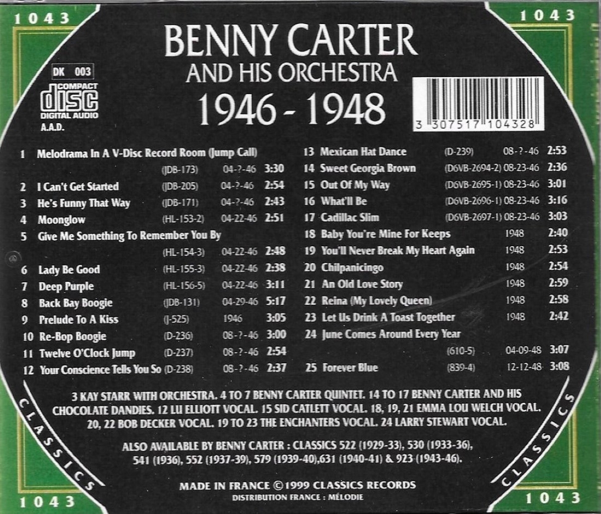 The Chonological Benny Carter And His Orchestra-1946-1948 - Click Image to Close