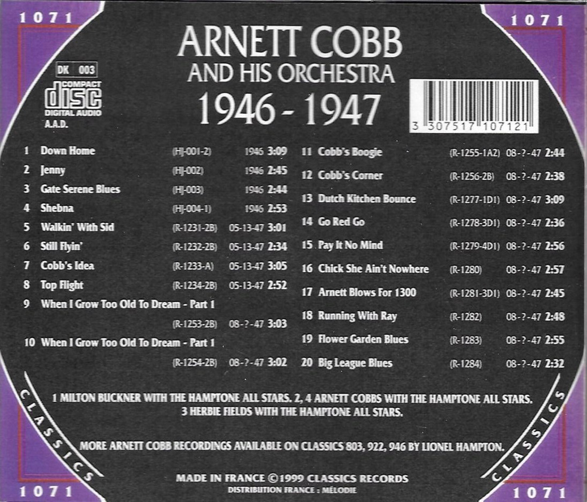 Chronological Arnett Cobb and His Orchestra 1946-1947
