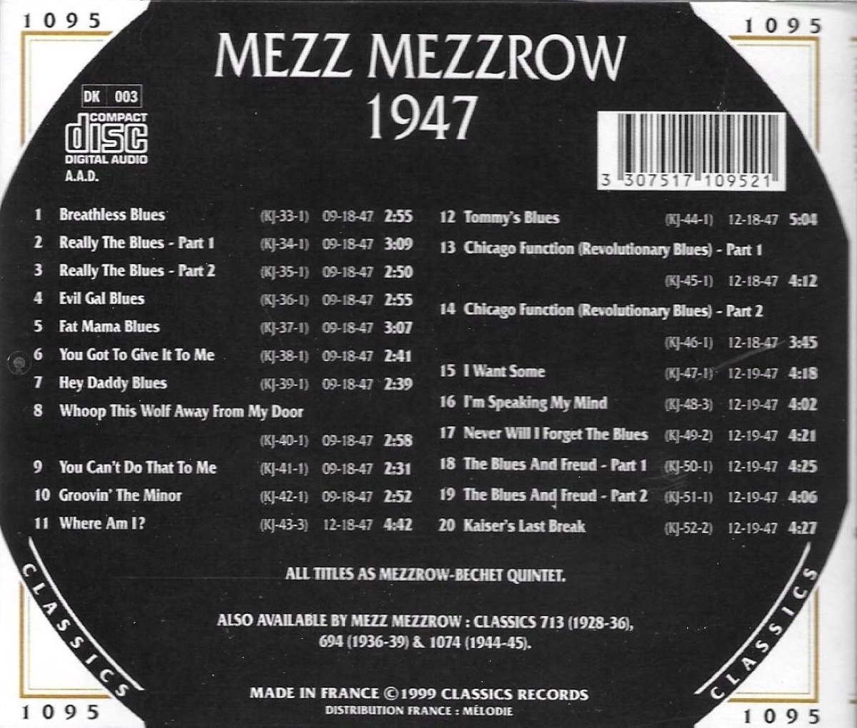 The Chronological Mezz Mezzrow-1947 - Click Image to Close