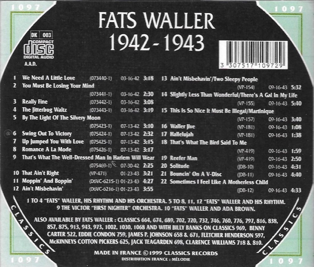 The Chronological Fats Waller-1942-1943