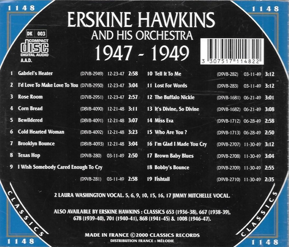 The Chronological Erskine Hawkins and His Orchestra-1947-1949 - Click Image to Close