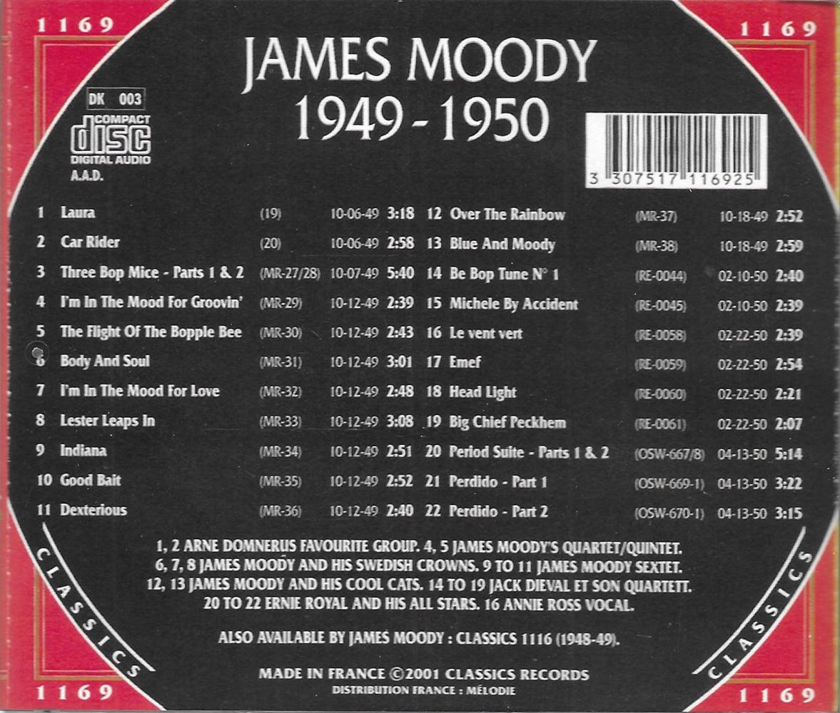 Chronological James Moody 1949-1950 - Click Image to Close