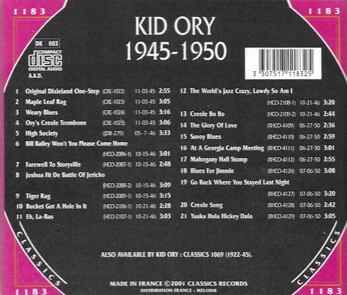 Chronological Kid Ory 1945-1950