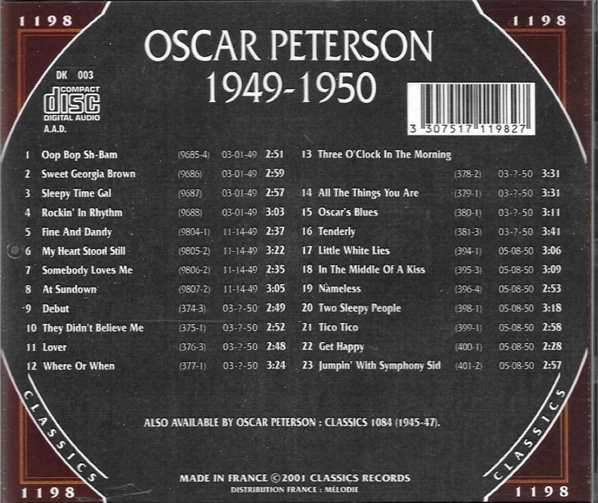 The Chronological Oscar Peterson-1949-1950 - Click Image to Close