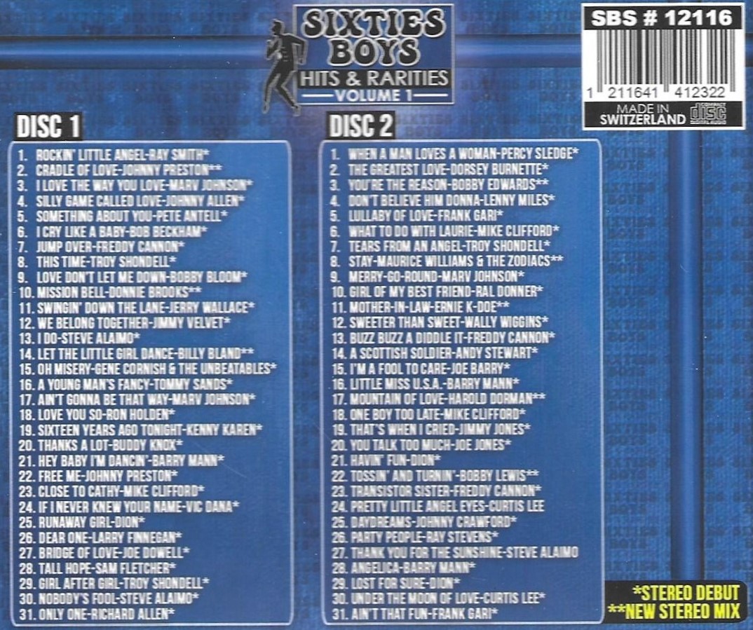 Sixties Boys - Hits & Rarities, Vol. 1 - 62 Cuts-55 Stereo debuts (2 CD) - Click Image to Close