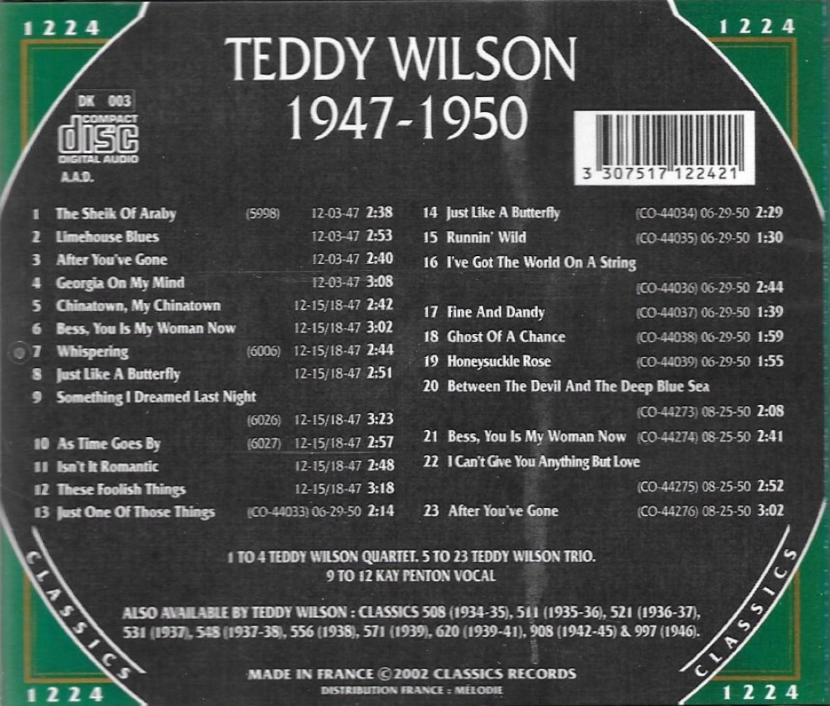 The Chronological Teddy Wilson: 1947-1950