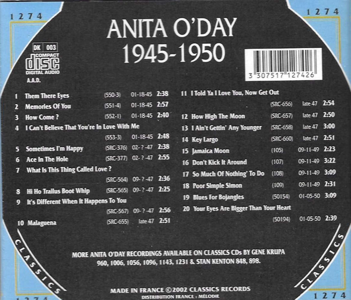 Chronological Anita O'Day 1945-1950