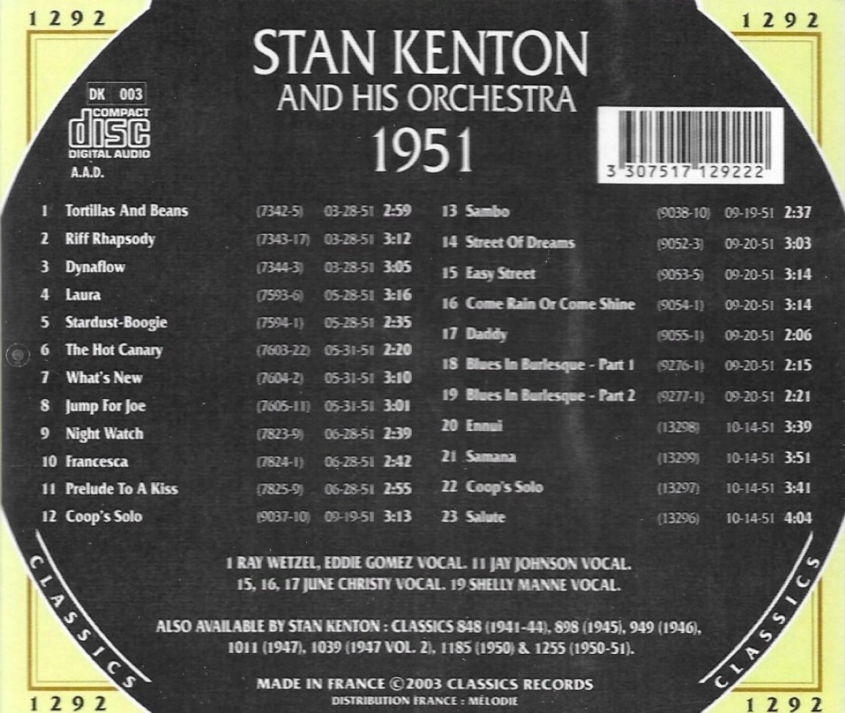The Chronological Stan Kenton And His Orchestra: 1951