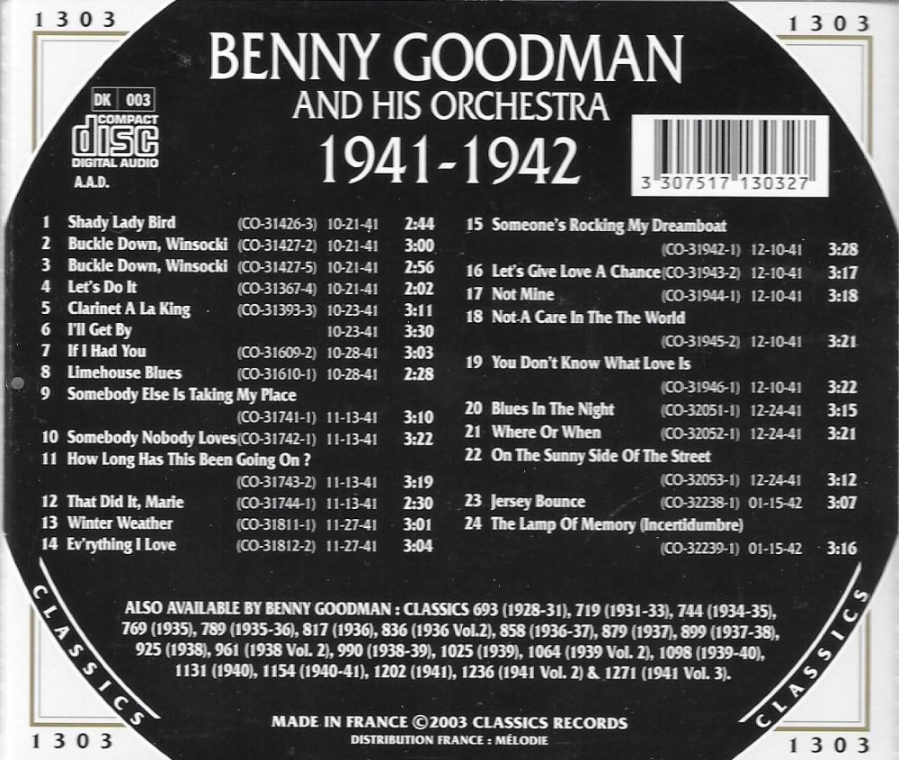 The Chronological Benny Goodman And His Orchestra-1941-1942 - Click Image to Close