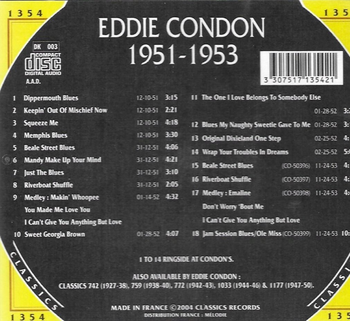 The Chronological Eddie Condon: 1951-1953