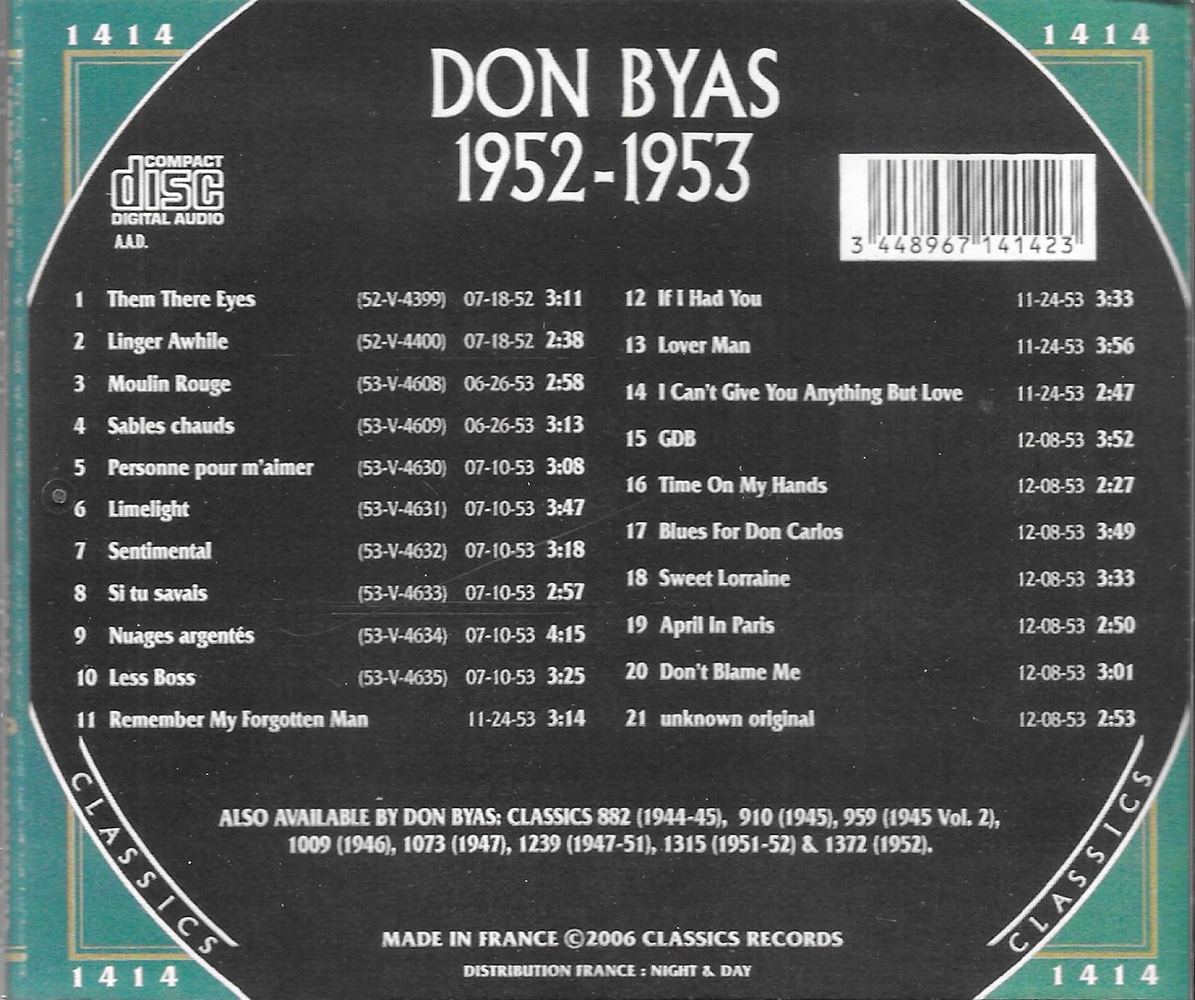 Chronological Don Byas 1952-1953