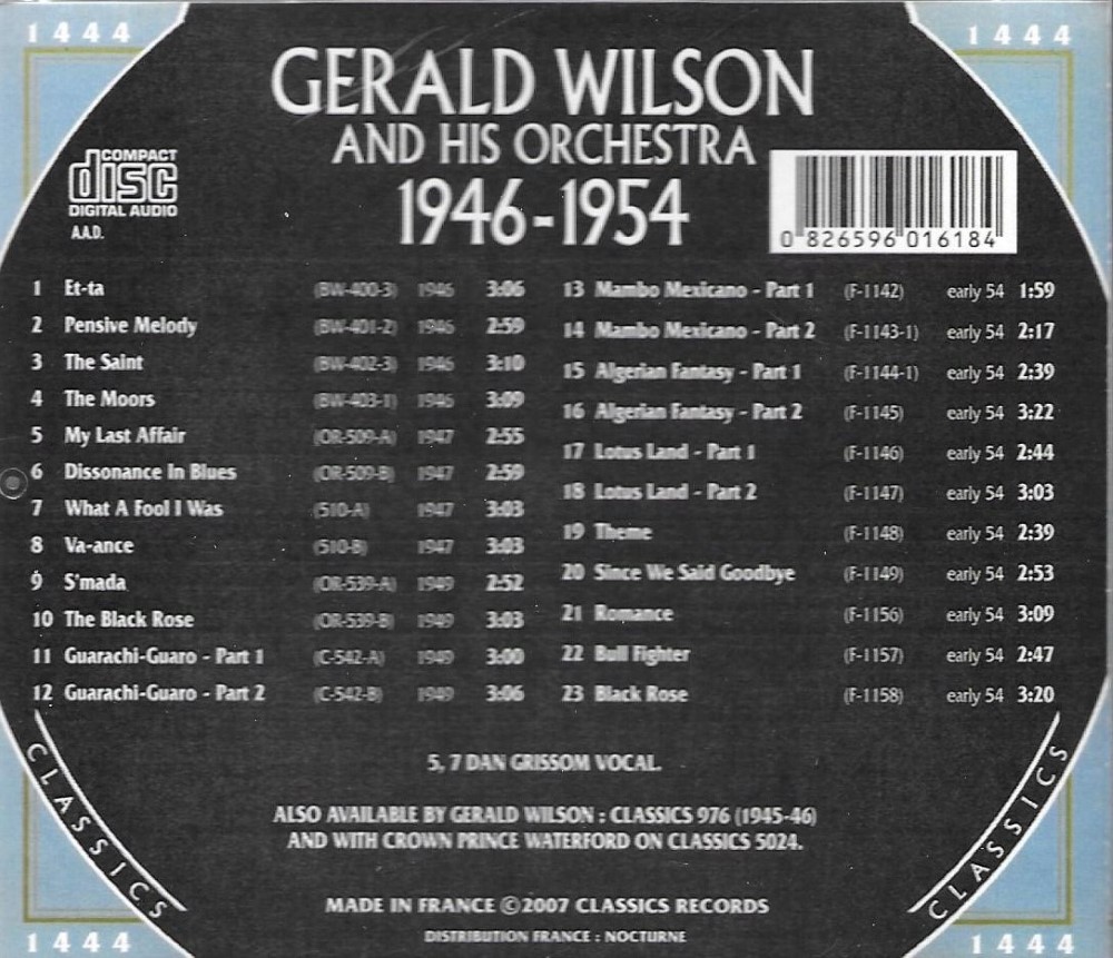Chronological Gerald Wilson and His Orchestra 1946-1954