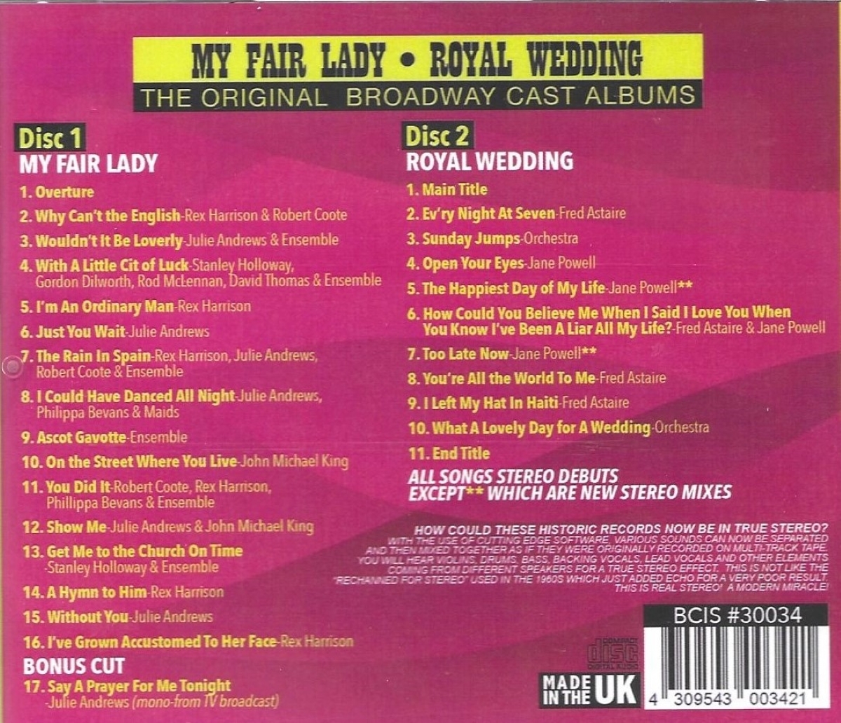 The Original Broadway Cast Albums - My Fair Lady & Royal Wedding
