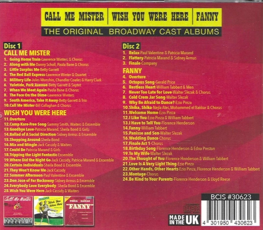 Call Me Mister, Wish You Were Here & Fanny - First Time In Stereo (2 CD)