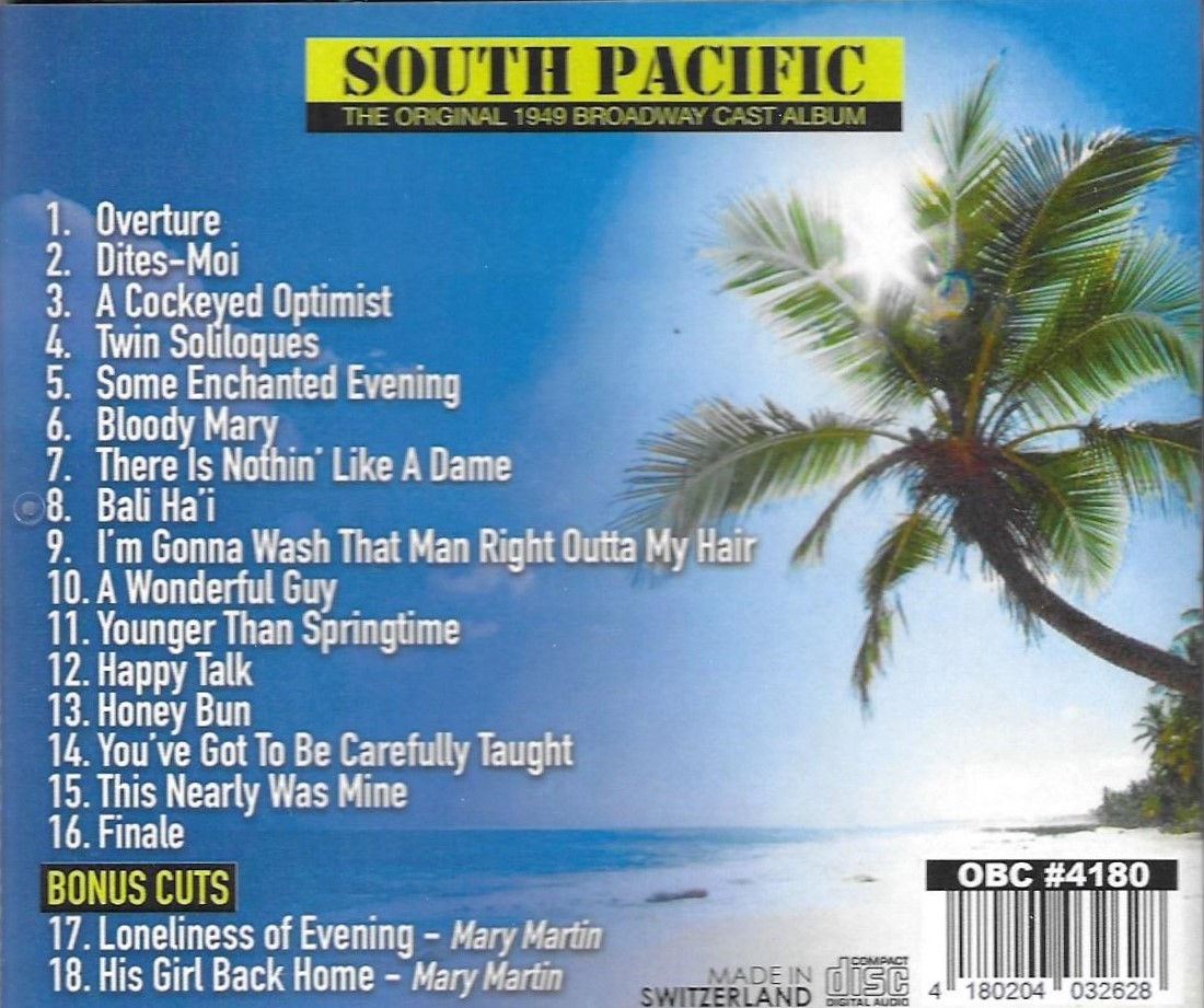 South Pacific-Original 1949 Broadway Cast-Mary Martin, Ezio Pinza-FIRST TIME IN STEREO (2 CD) - Click Image to Close
