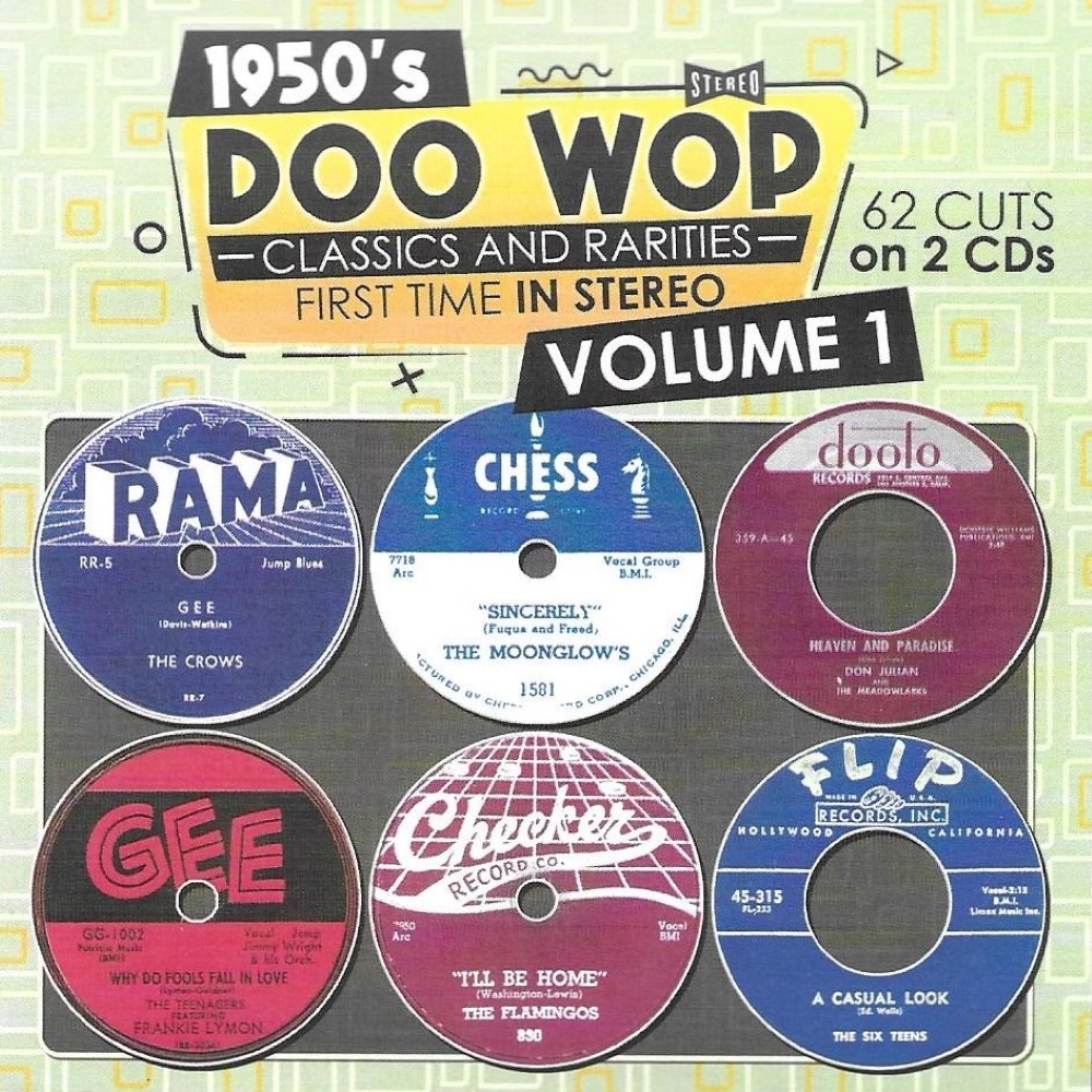 Fifties Doo Wop Classics and Rarities First Time In Stereo, Vol. 1-2 CDs-62 Cuts