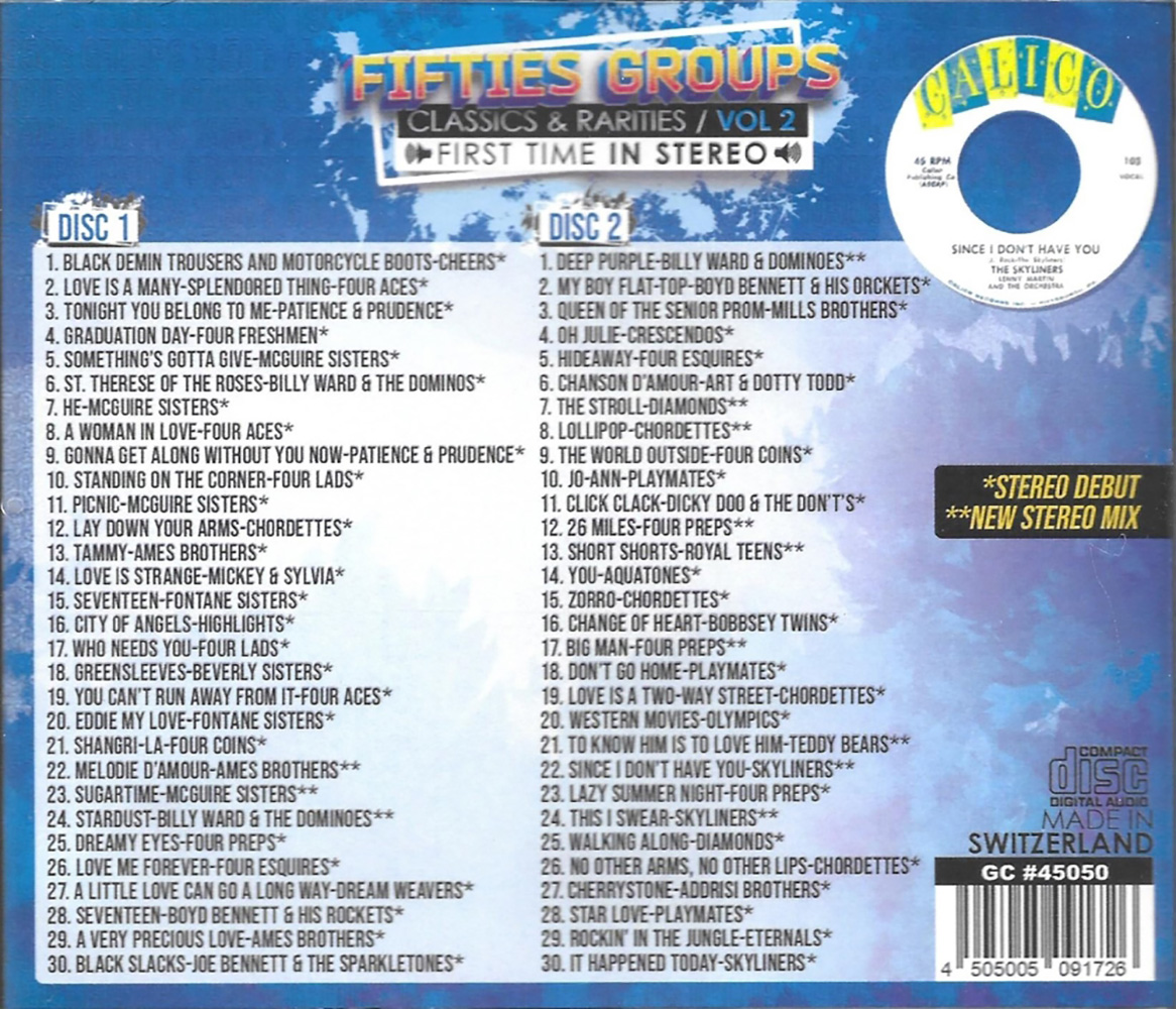 (image for) Fifties Groups-Classics & Rarities, Vol. 2-First Time In Stereo (2 CD)