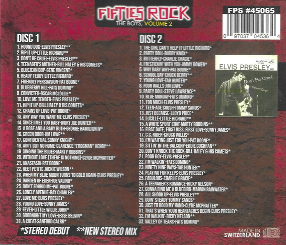 Fifties Rock- The Boys, Vol. 2-64 Cuts-100% First Time Stereo (2 CD)