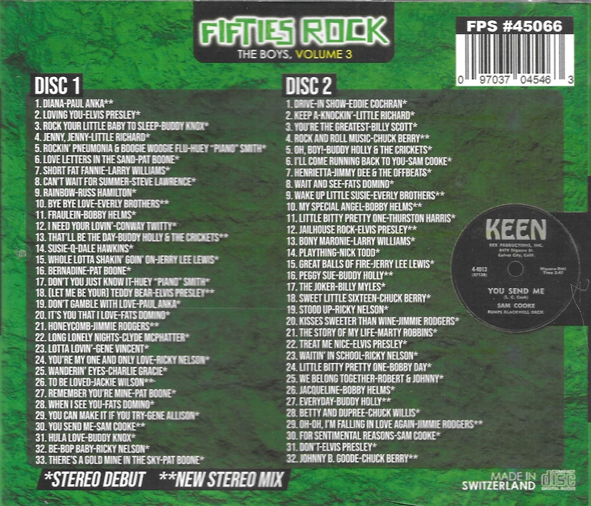 Fifties Rock- The Boys, Vol. 3-65 Cuts-100% First Time Stereo (2 CD) - Click Image to Close