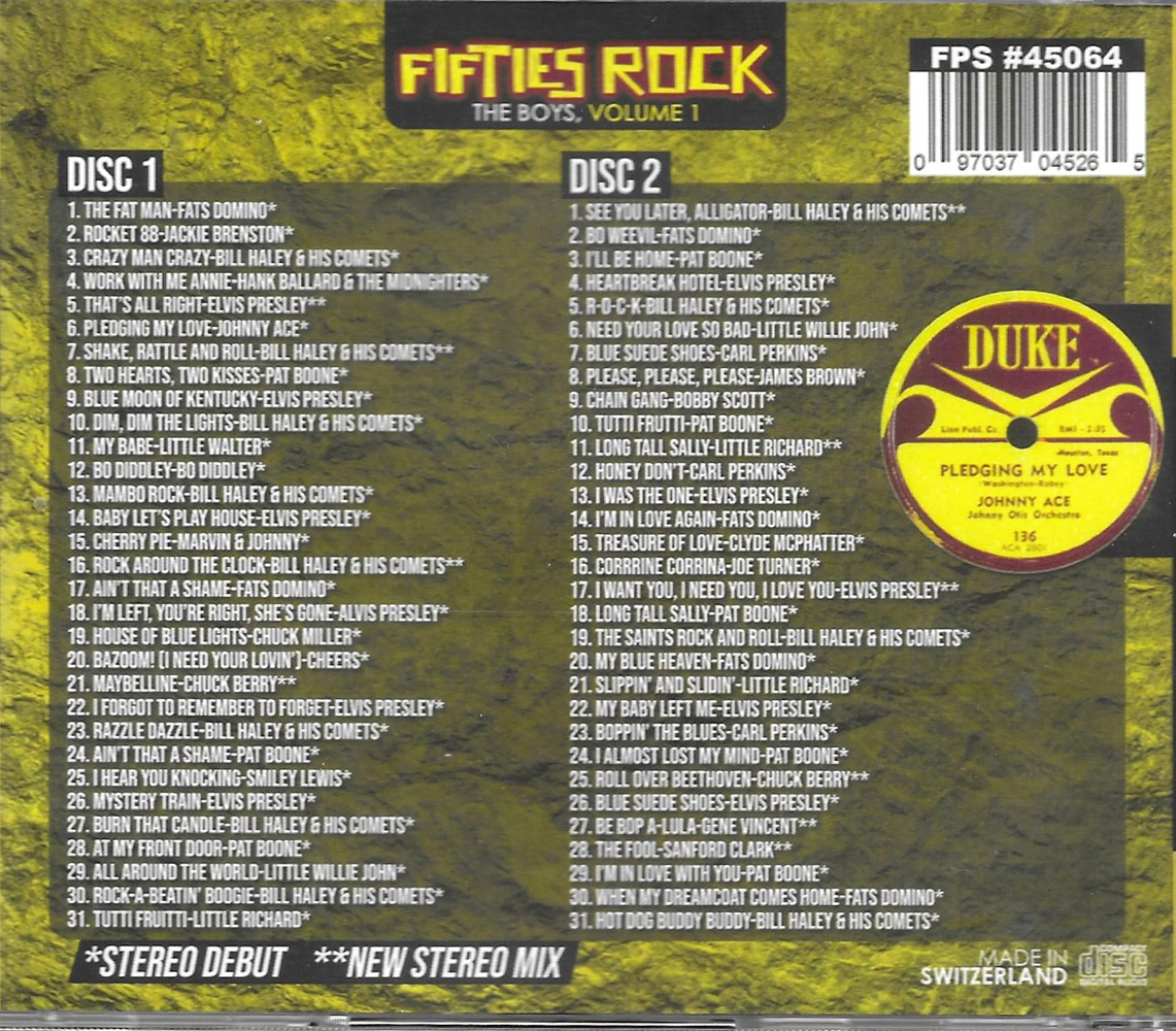 Fifties Rock- The Boys, Vol. 1-62 Cuts-100% First Time Stereo (2 CD)