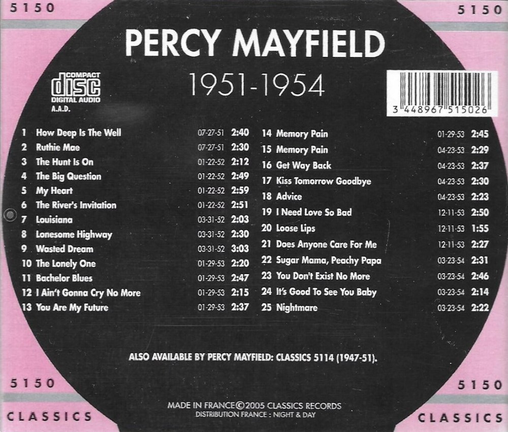 The Chronological Percy Mayfield 1951-1954