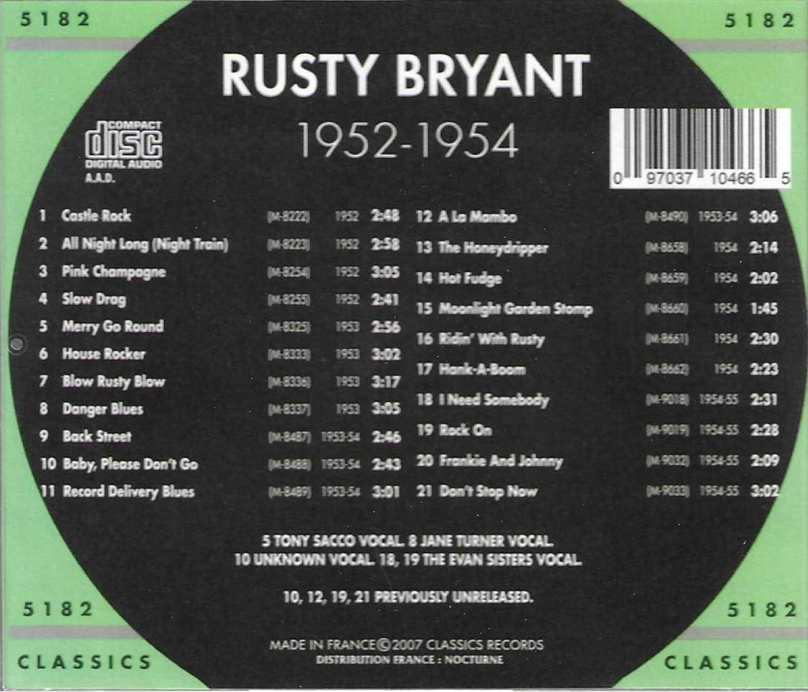 (image for) Chronological Rusty Bryant 1952-1954