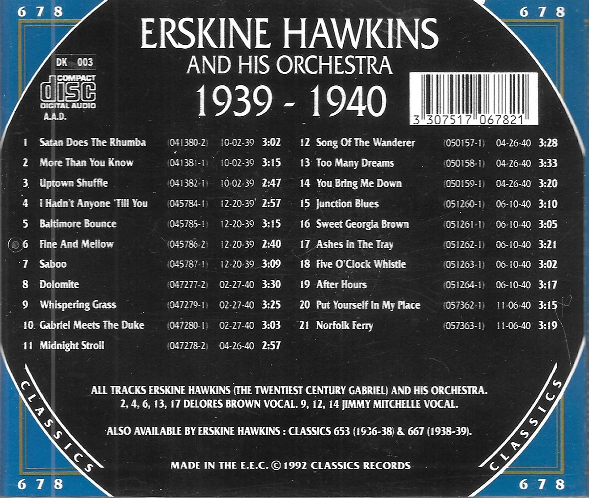 (image for) Chronological Erskine Hawkins and His Orchestra 1939-1940