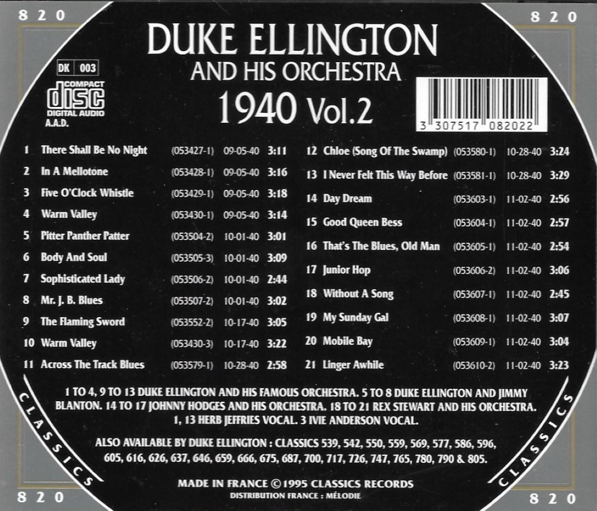 The Chronological Duke Ellington and His Orchestra-1940, Vol. 2 - Click Image to Close
