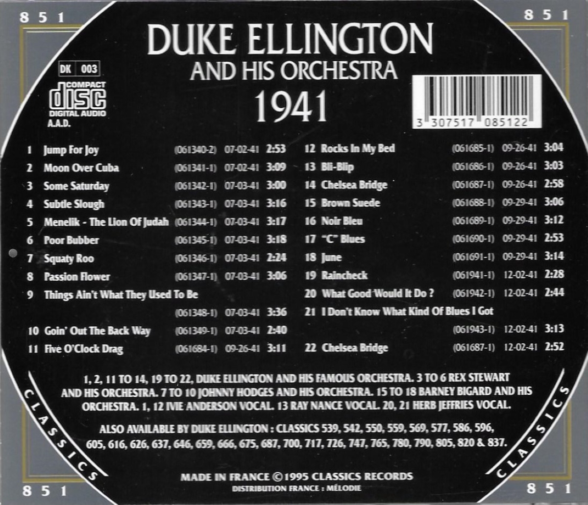 The Chronological Duke Ellington and His Orchestra-1941 - Click Image to Close