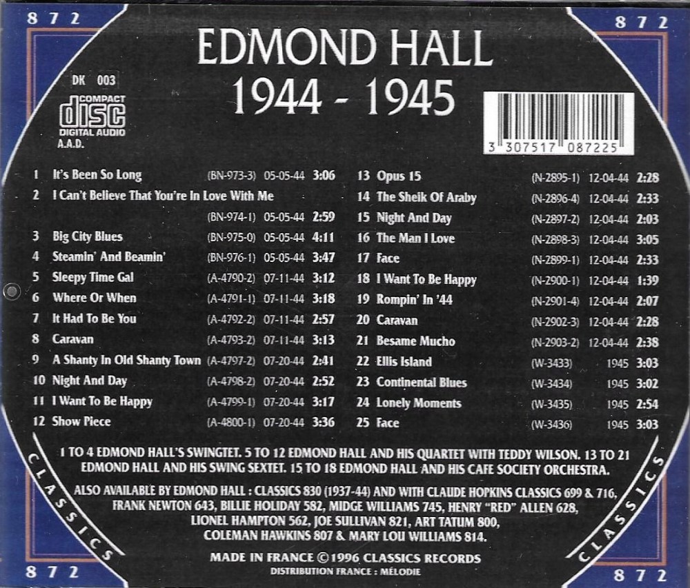 The Chronological Edmond Hall 1944-1945