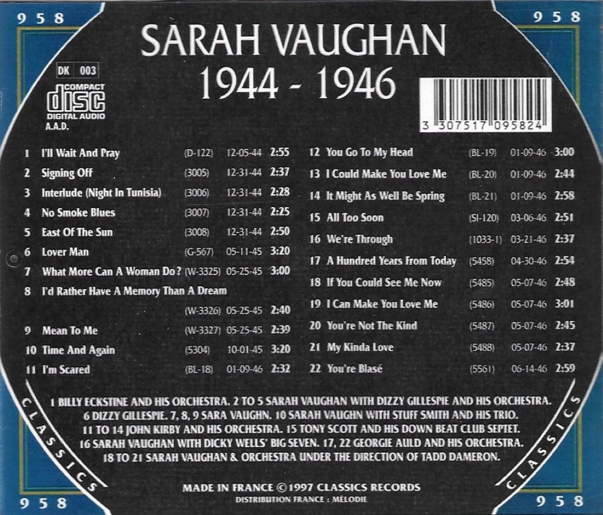 The Chronological Sarah Vaughan: 1944-1946
