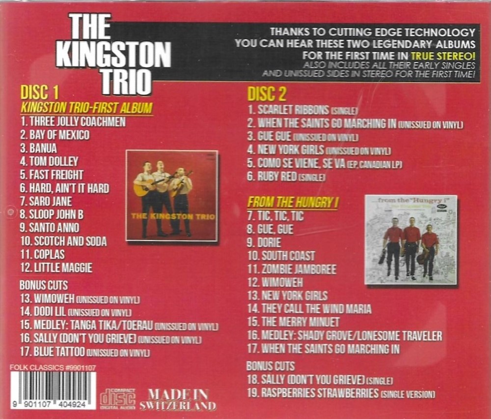 The Kingston Trio-Their First Two Albums + 13 Bonus Cuts On 2 CDs (2 CD) - Click Image to Close