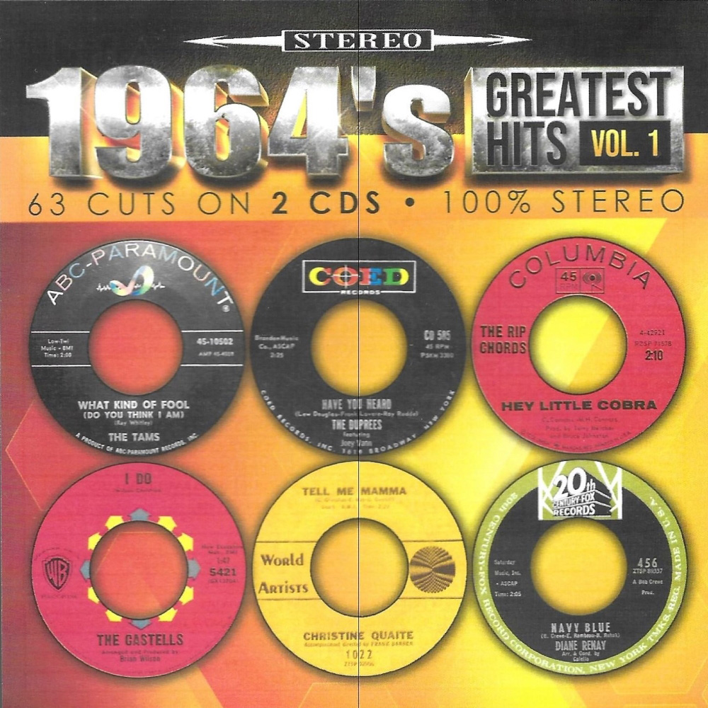 1964's Greatest Hits, Volume 1-63 Cuts-100% Stereo (2 CD)