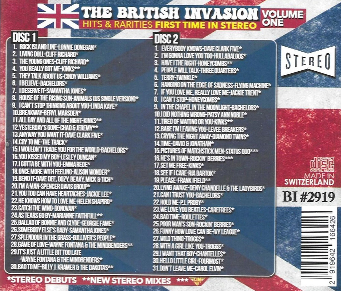 The British Invasion- Hits & Rarities First Time In Stereo, Vol. 1-61 Cuts (2 CD) - Click Image to Close