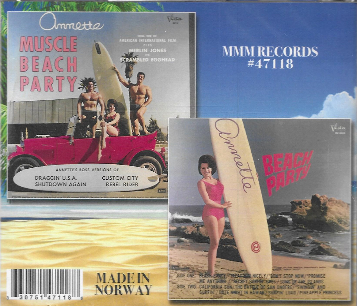 2 Classic Annette Stereo LPs! Muscle Beach Party & Annette's Beach Party