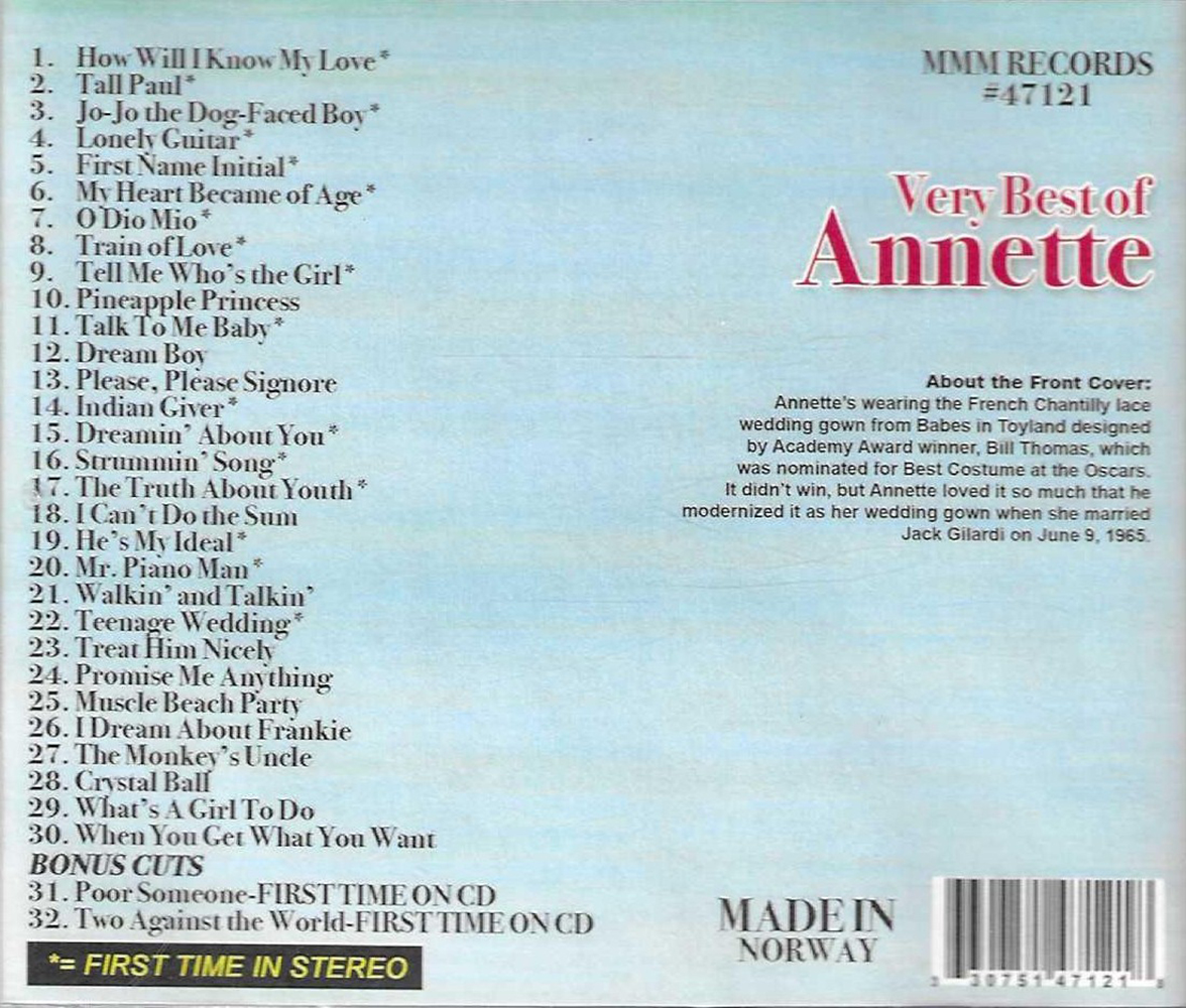 (image for) Very Best of Annette Plus 2 Great Rarities