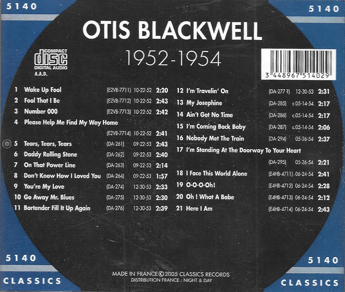 Chronological Otis Blackwell 1952-1954
