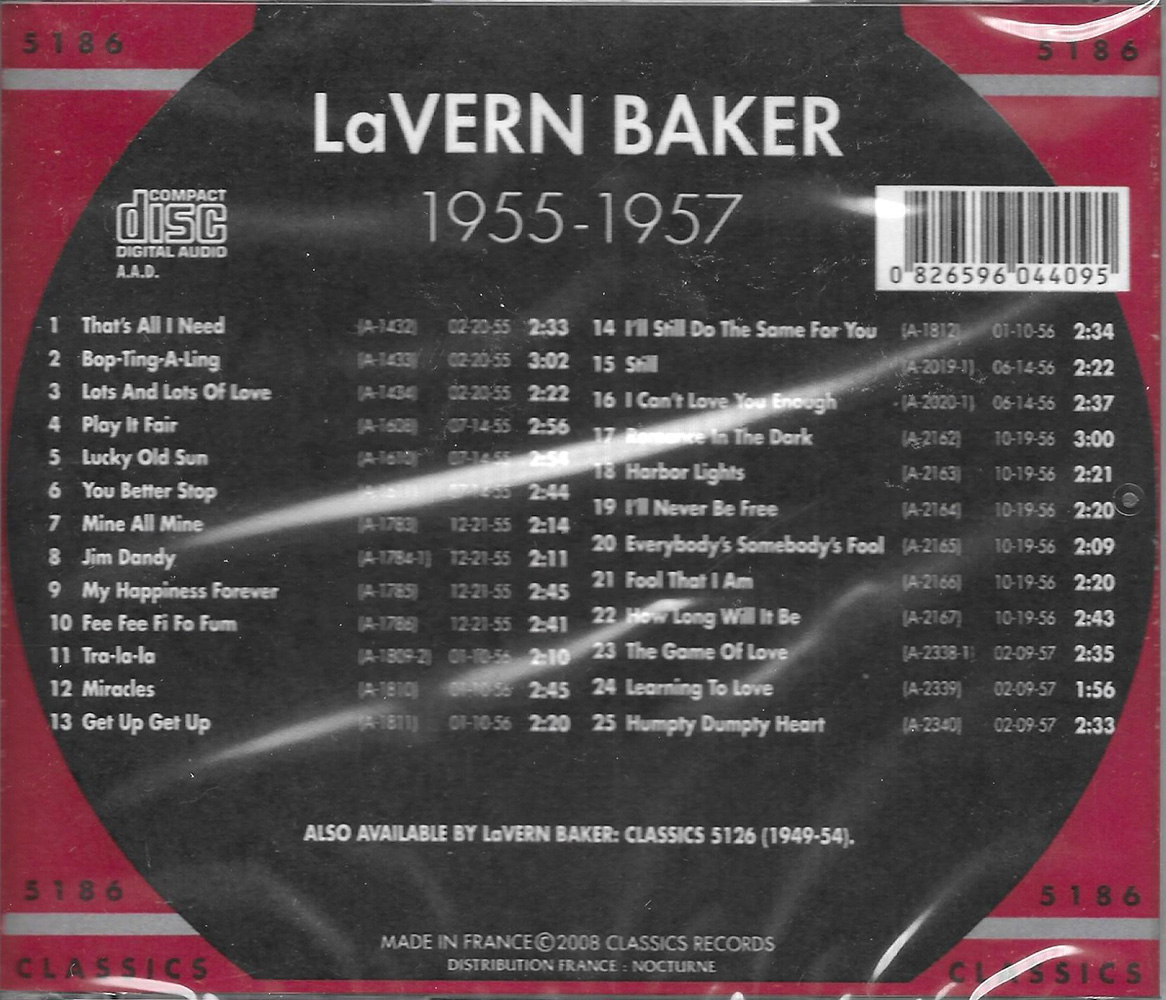 (image for) Chronological Lavern Baker 1955-1957