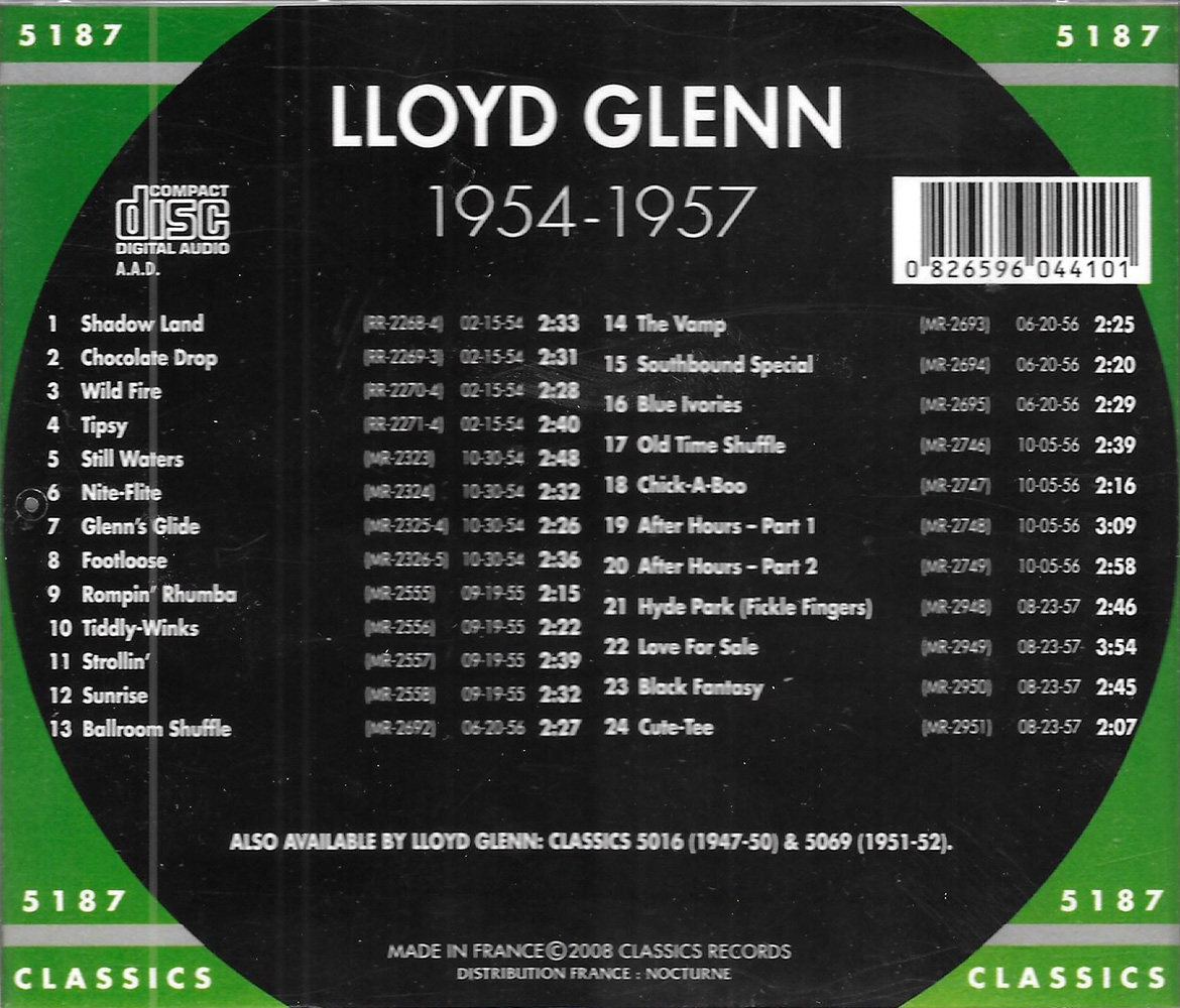 (image for) Chronological Lloyd Glenn 1954-1957