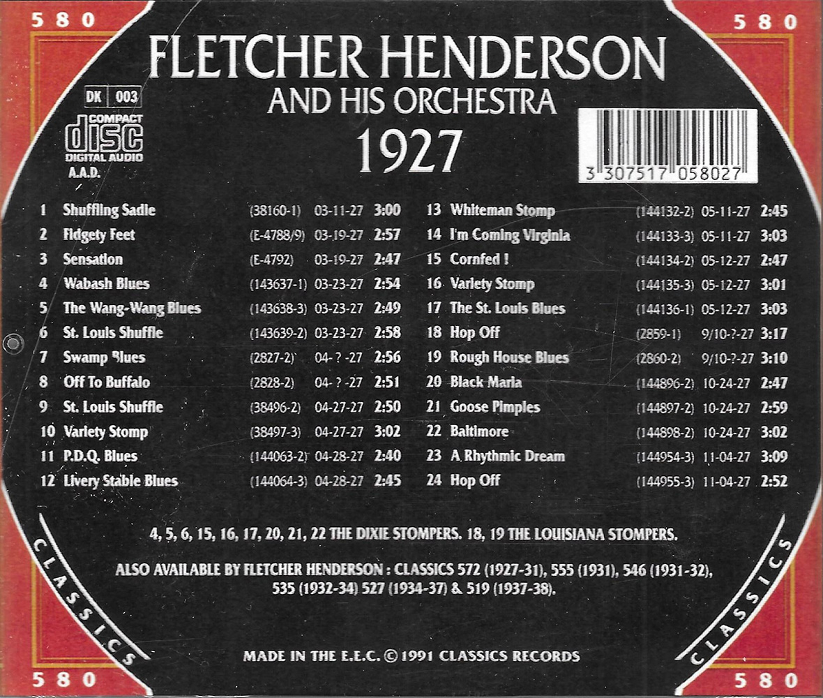Chronological Fletcher Henderson And His Orchestra 1927 - Click Image to Close