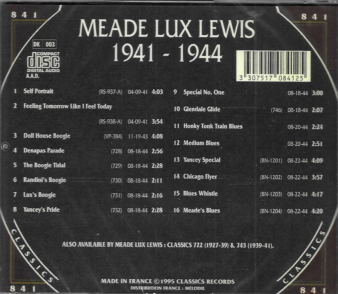 Chronological Meade Lux Lewis 1941-1944 - Click Image to Close