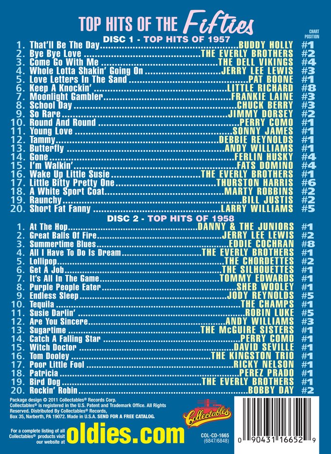 Top Hits Of The 50s (2 CD) - Click Image to Close