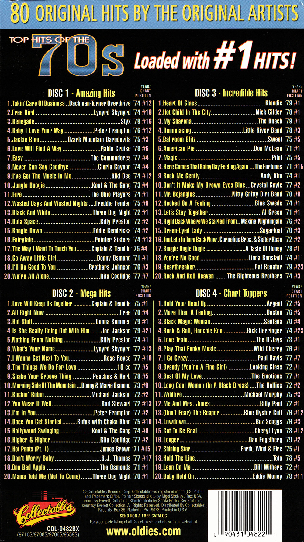 Top Hits Of The 70's (4 CD) - Click Image to Close