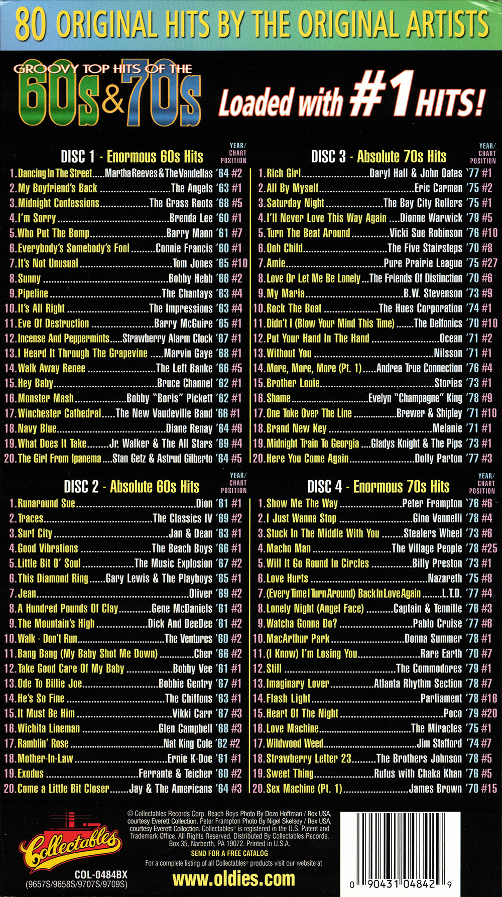 Groovy Top Hits of The 60's & 70's (4 CD) - Click Image to Close