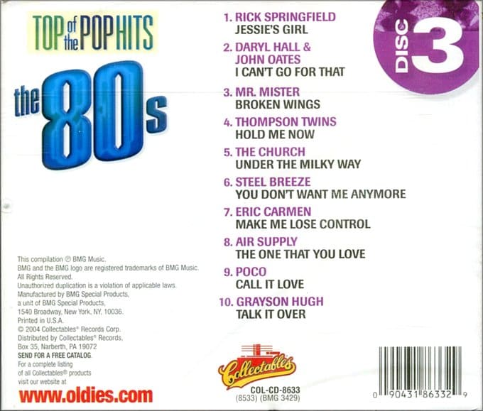 Top Of The Pop Hits - The 80s - Disc 3
