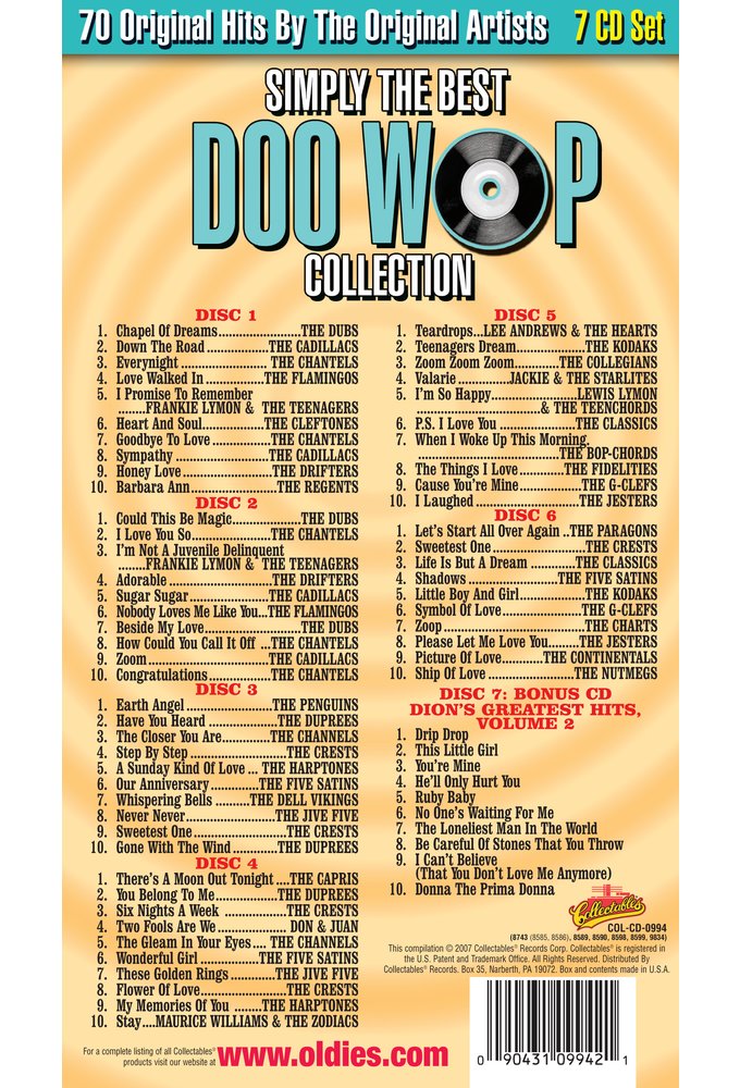 Simply The Best Doo Wop Collection, Vo. 2 (7 CD) - Click Image to Close