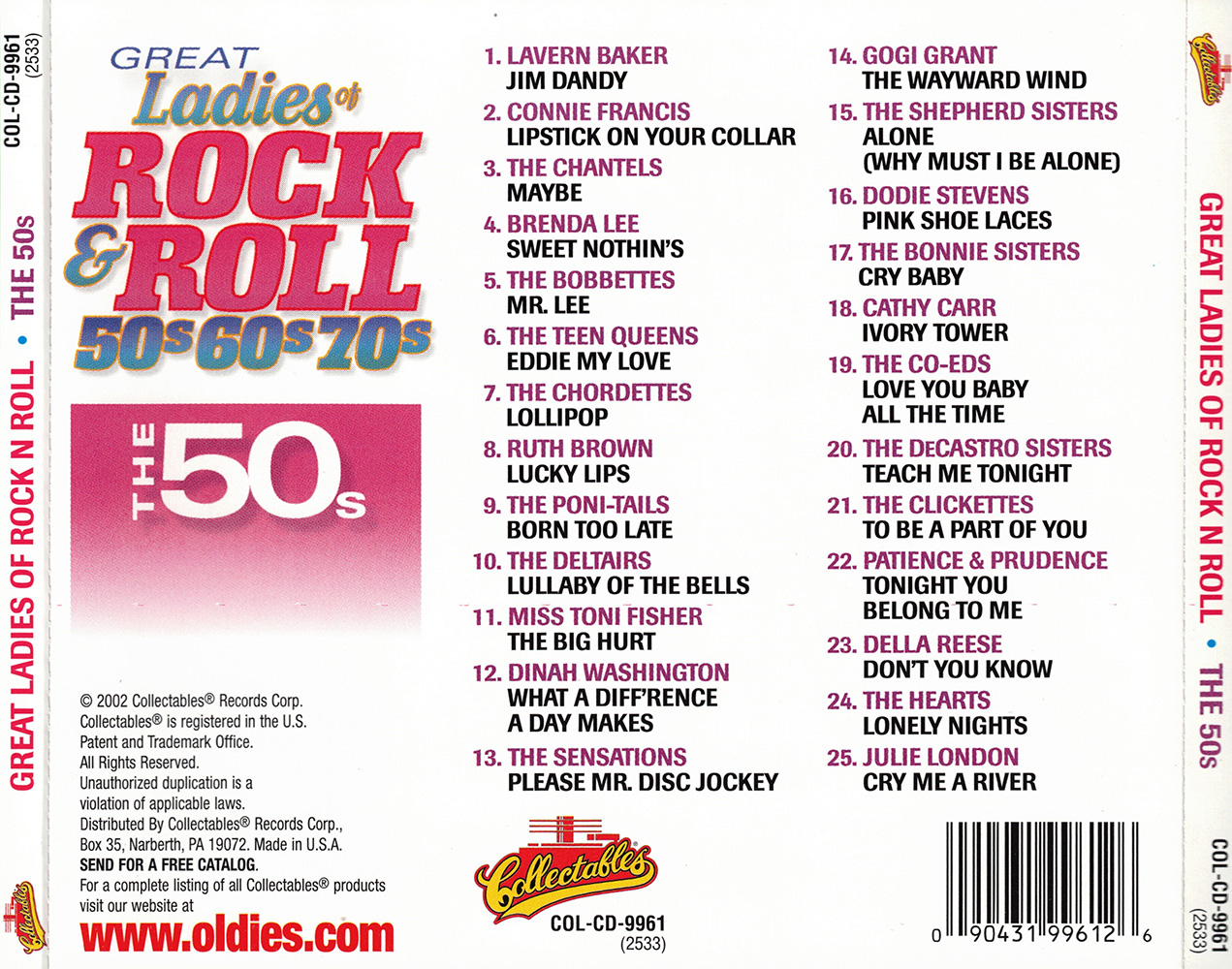 (image for) Great Ladies Of Rock & Roll 50s, 60s, 70s - The 50's